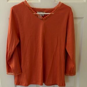 Coldwater Creek Orange Long Sleeve Top Size Large NWT